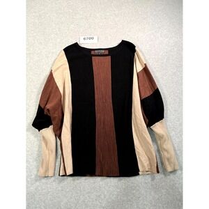 Sienna Sage Tunic Top Womens‎ 2X Multicolor Striped Rayon Knit Round Neck Casual